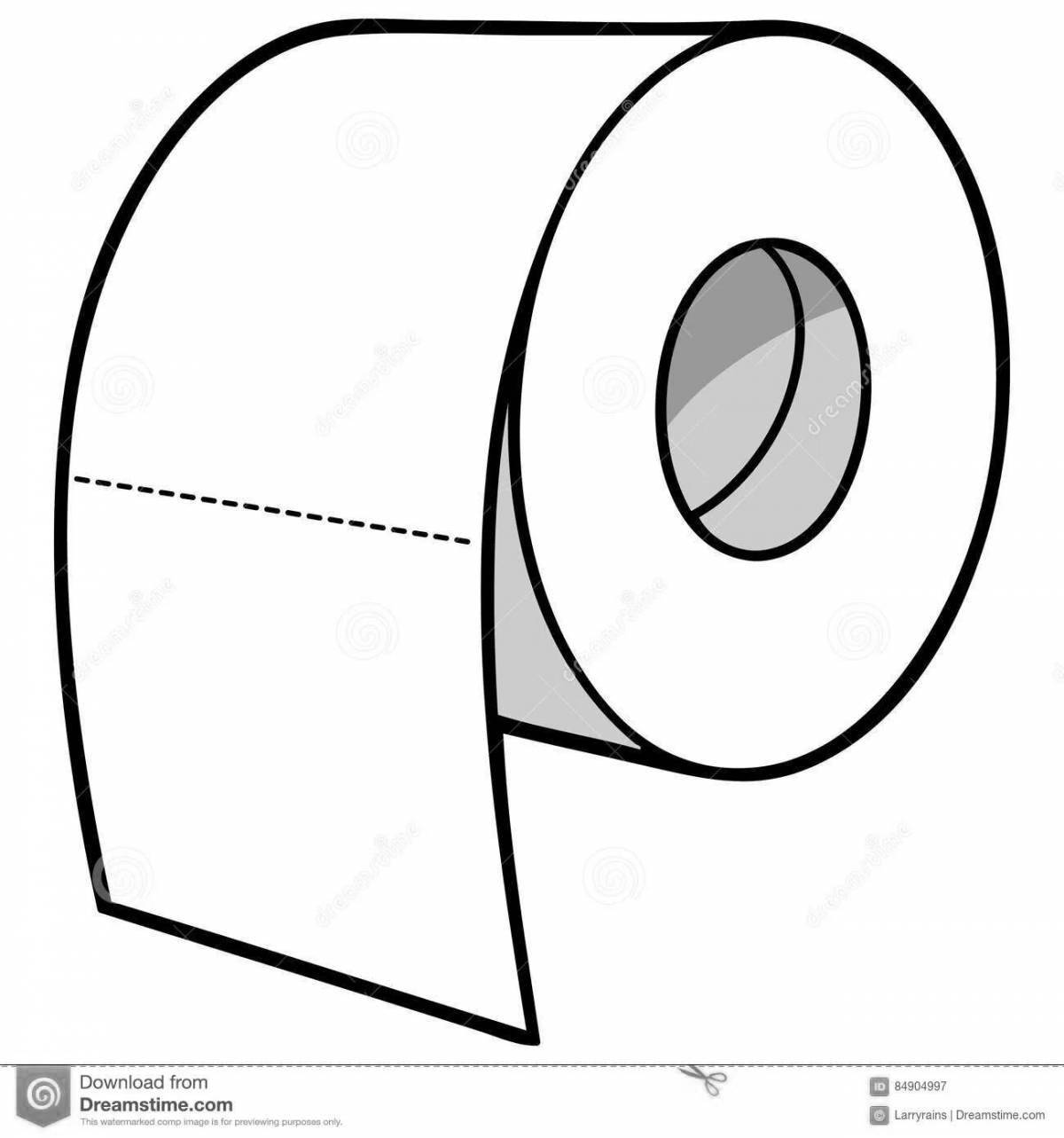 Яркая страница раскраски туалетной бумаги