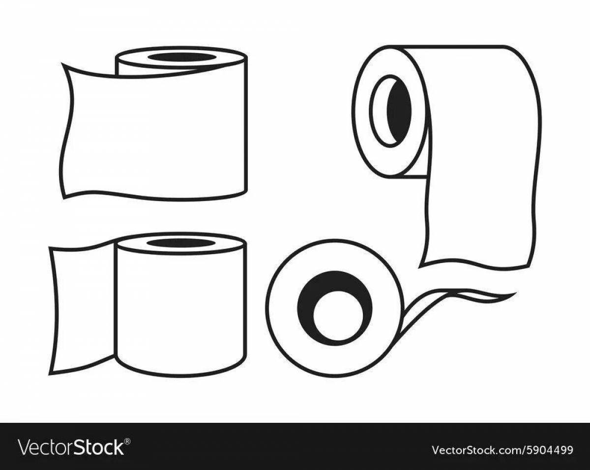Funny coloring of toilet paper