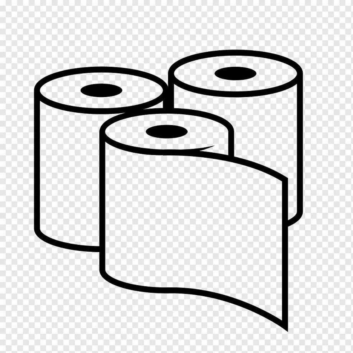 Playful toilet paper coloring page