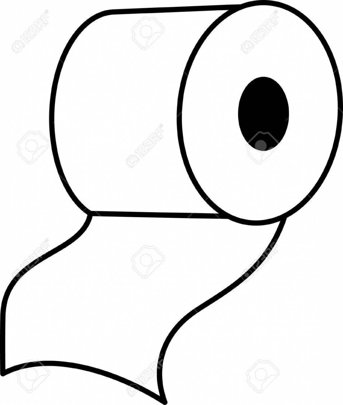 Animated toilet paper coloring page