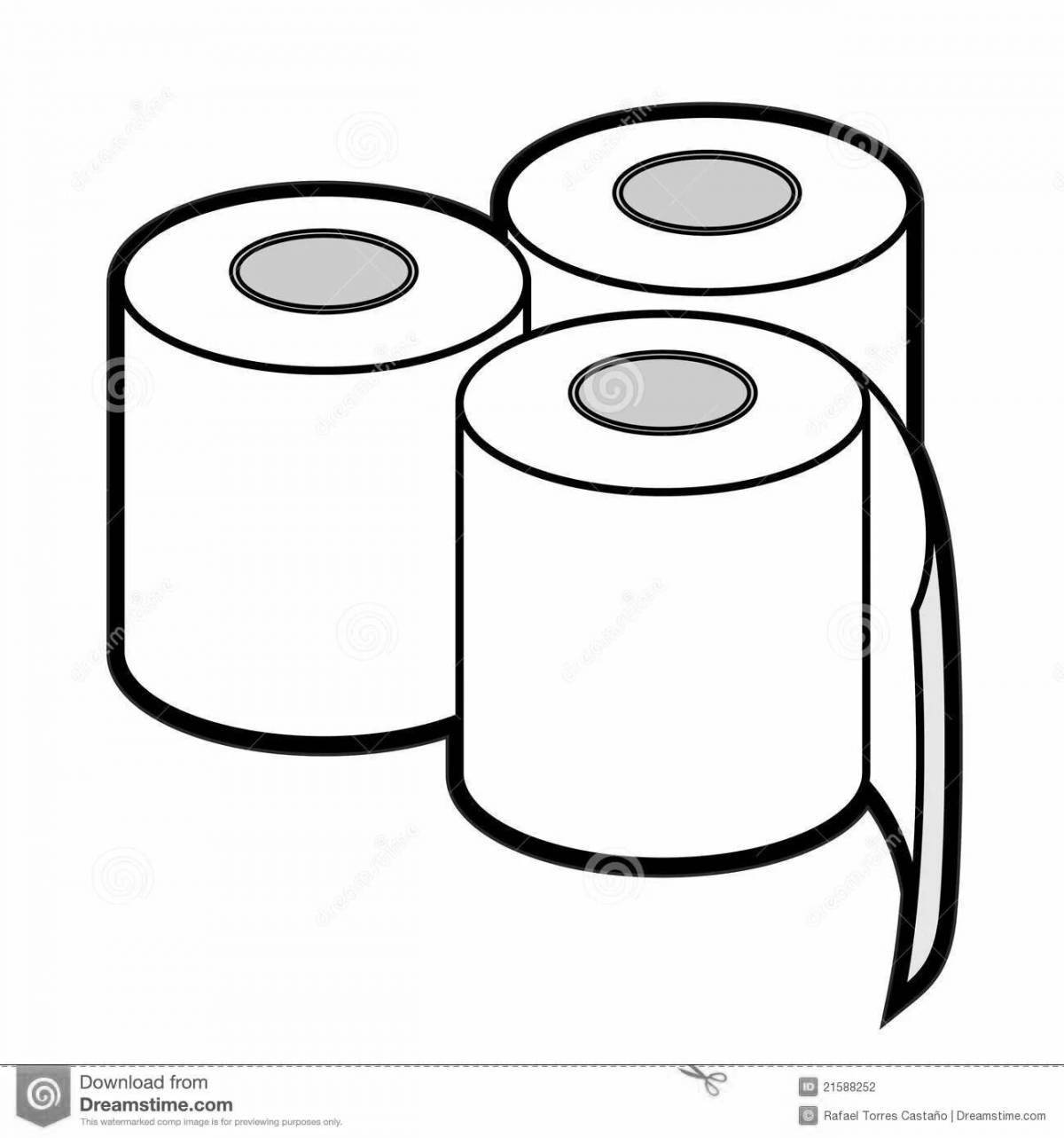 Living toilet paper coloring page