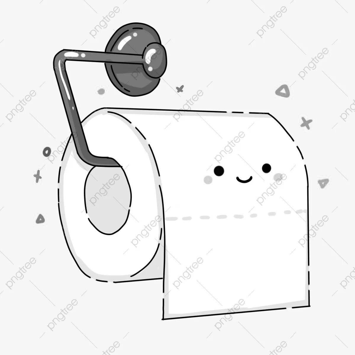 Блестящая страница раскраски туалетной бумаги