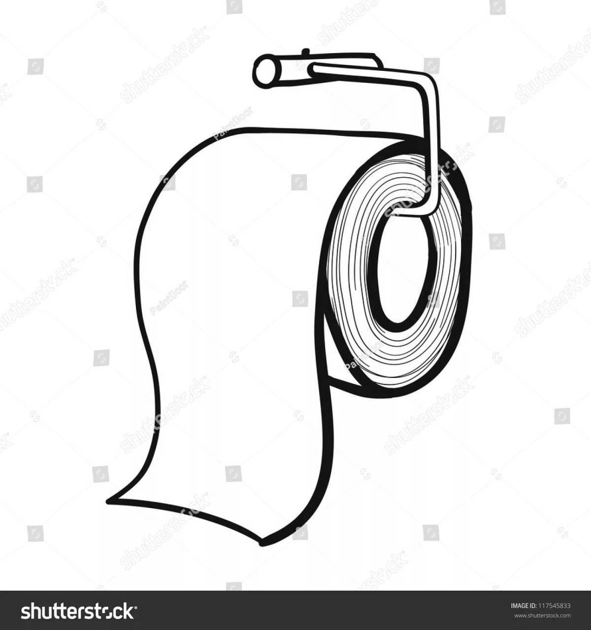 Colored toilet paper coloring page