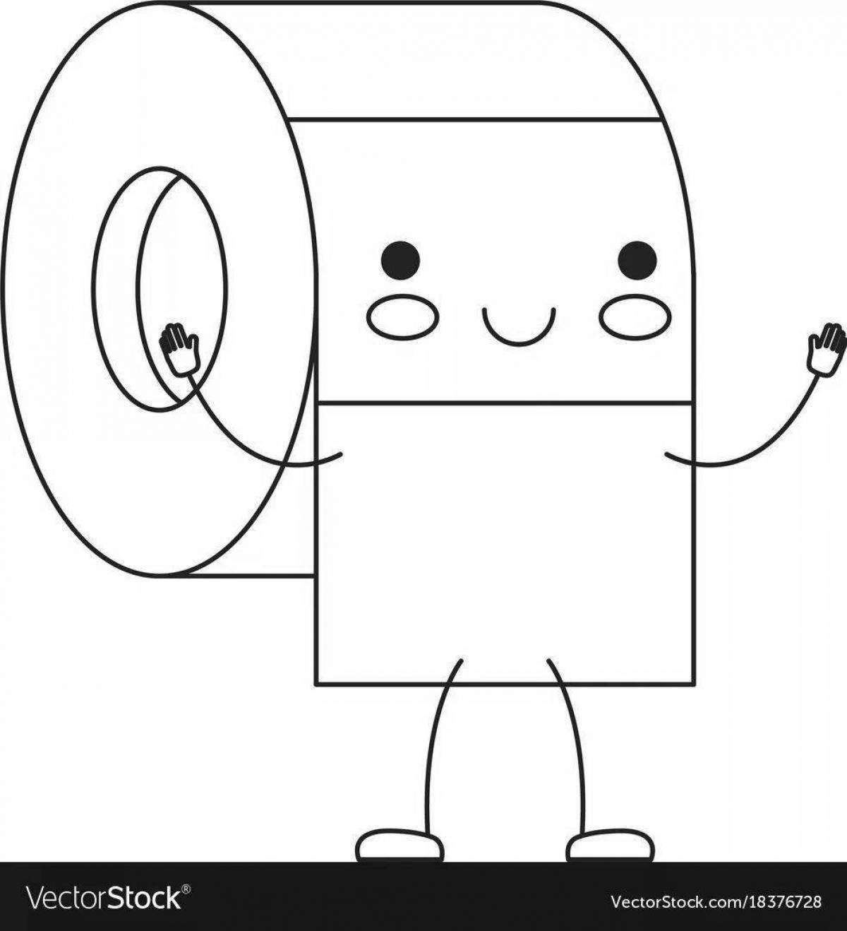 Colored toilet paper coloring book