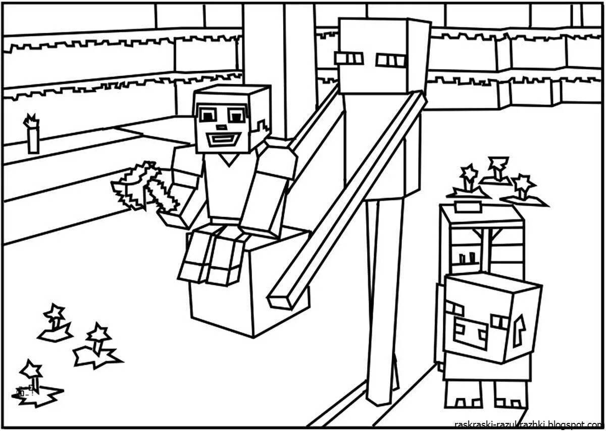 Ender world bright coloring page