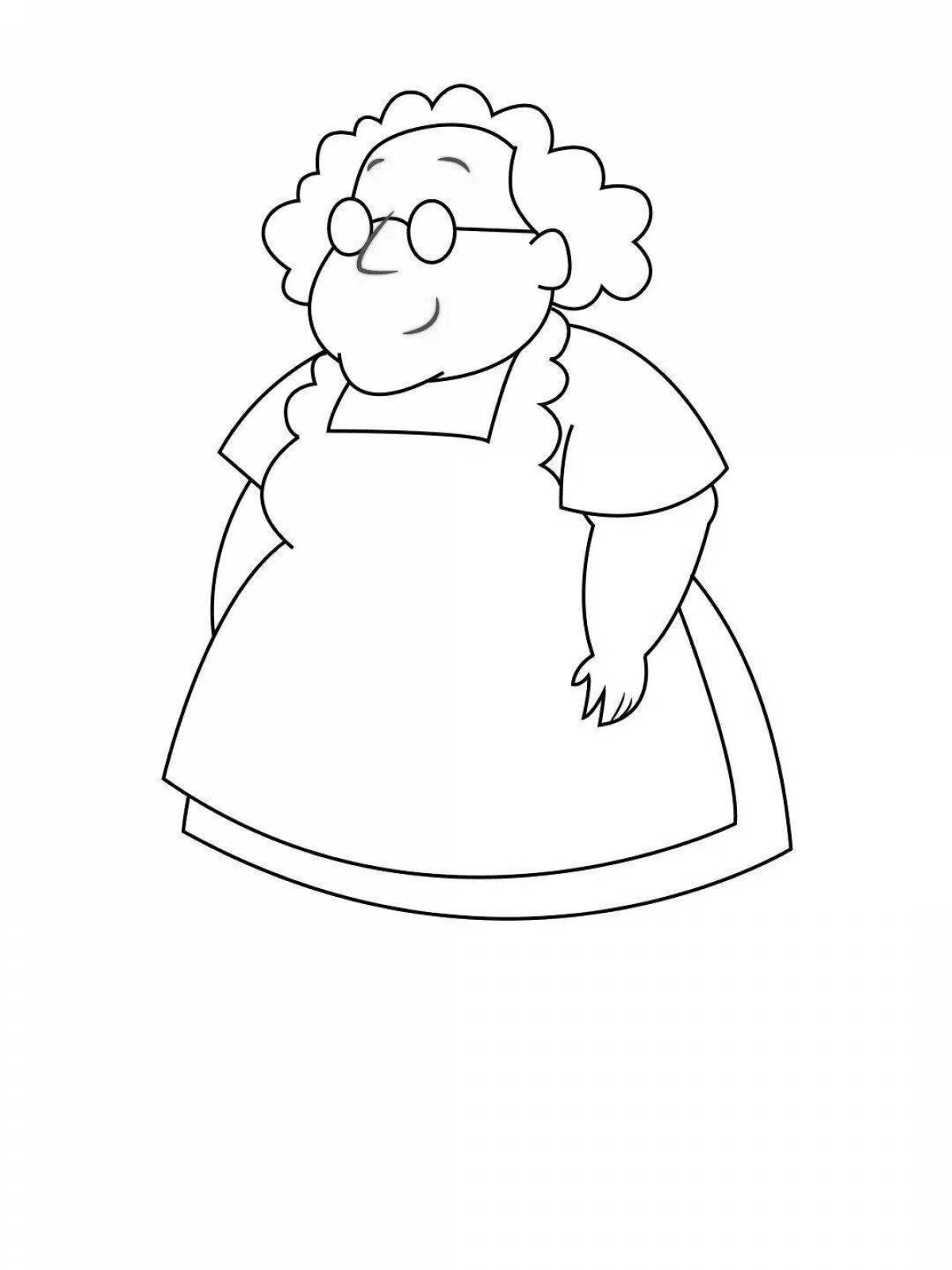 Gorgeous grandma coloring page