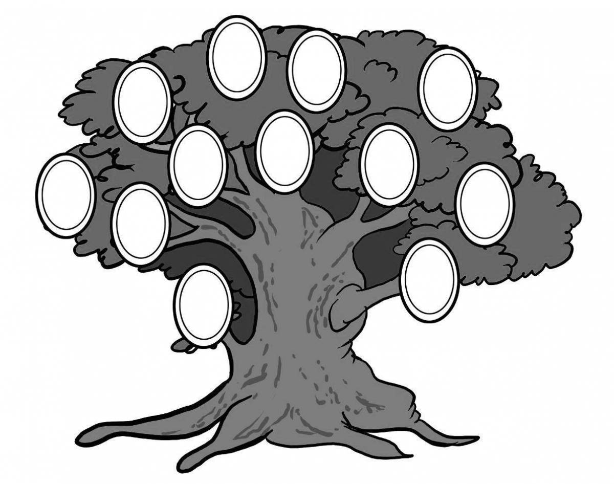 Blessed family tree coloring page