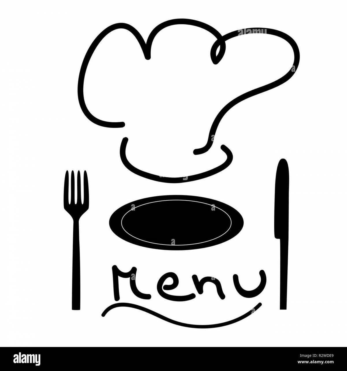 Coloring page shiny restaurant menu