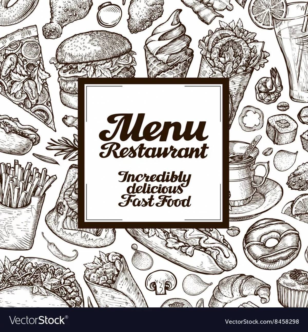 Coloring unique restaurant menu