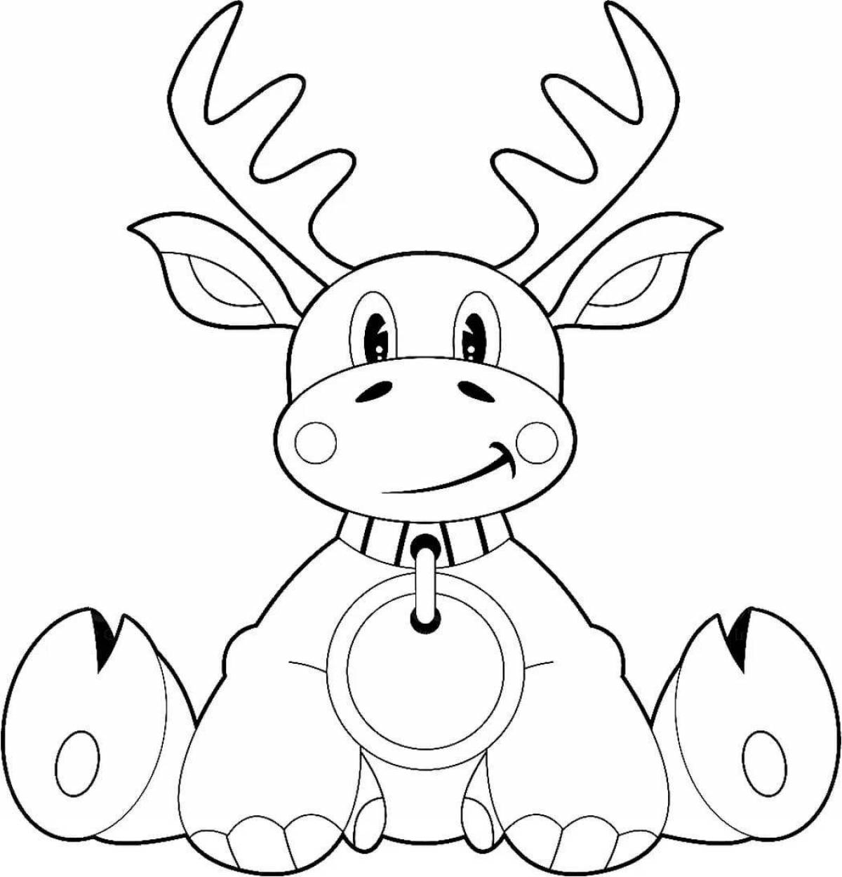 Majestic Christmas deer coloring page