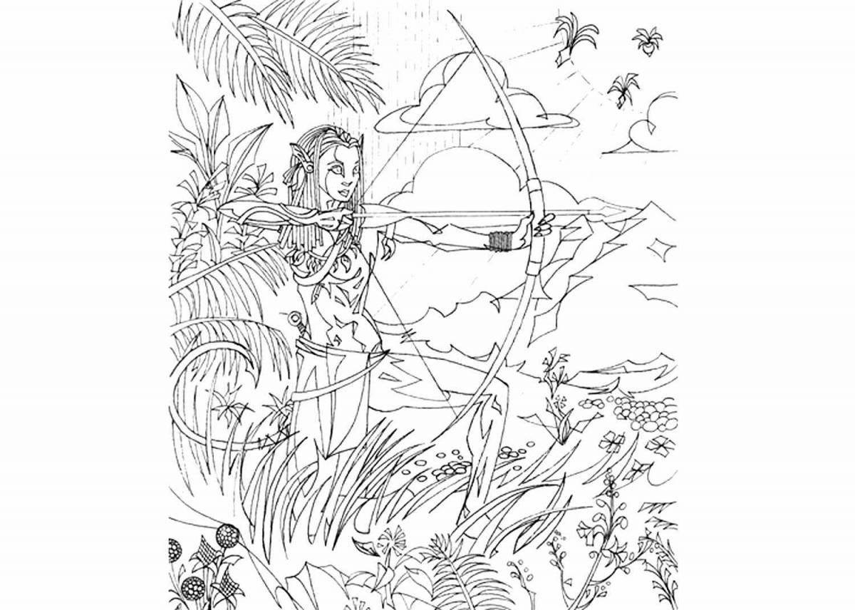 Adorable neytiri avatar coloring page
