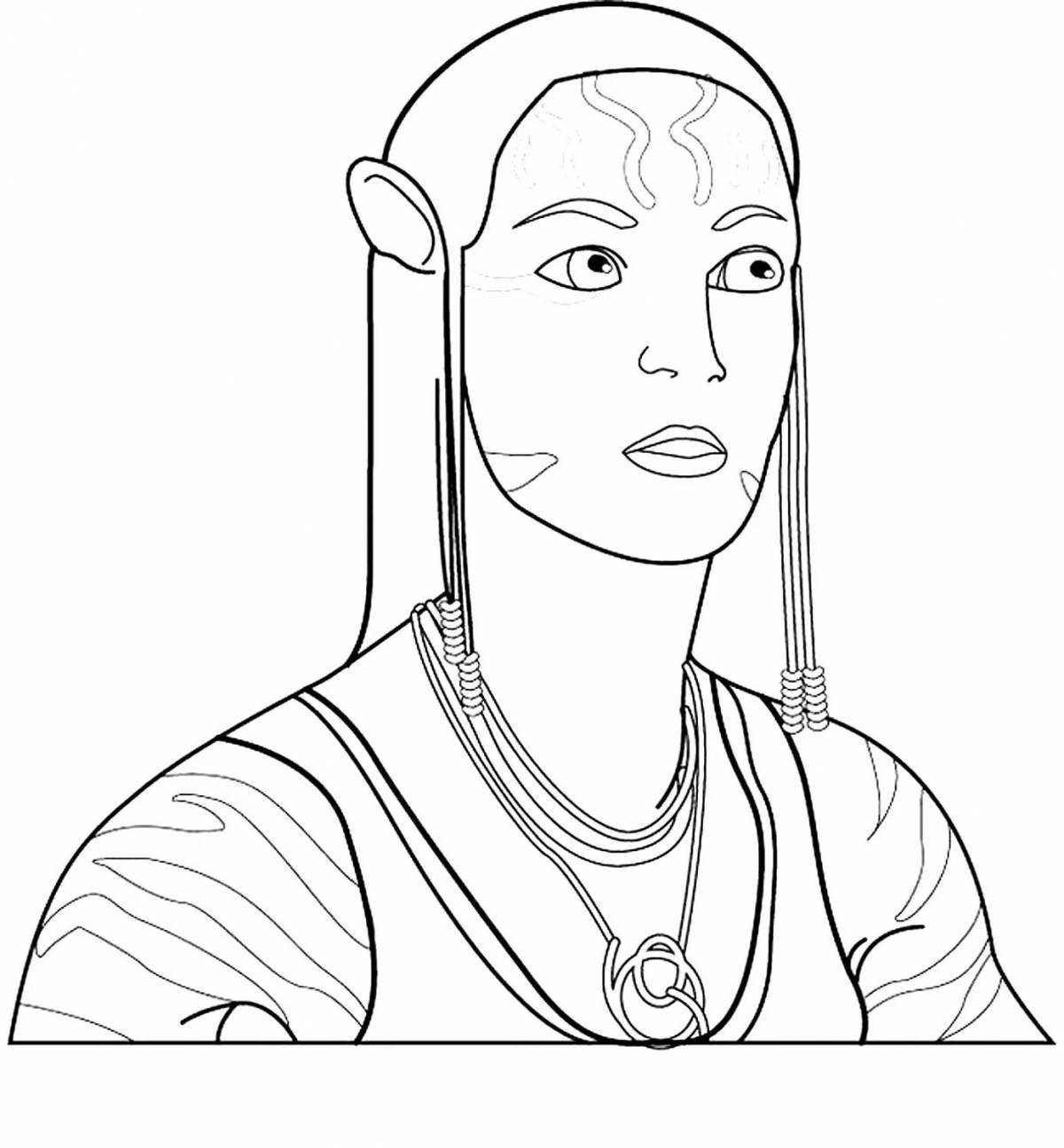 Great neytiri avatar coloring page