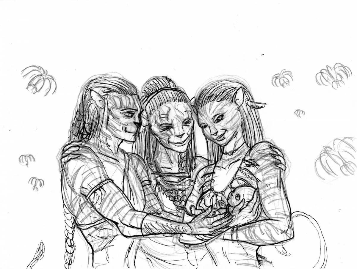 Neytiri funny avatar coloring book