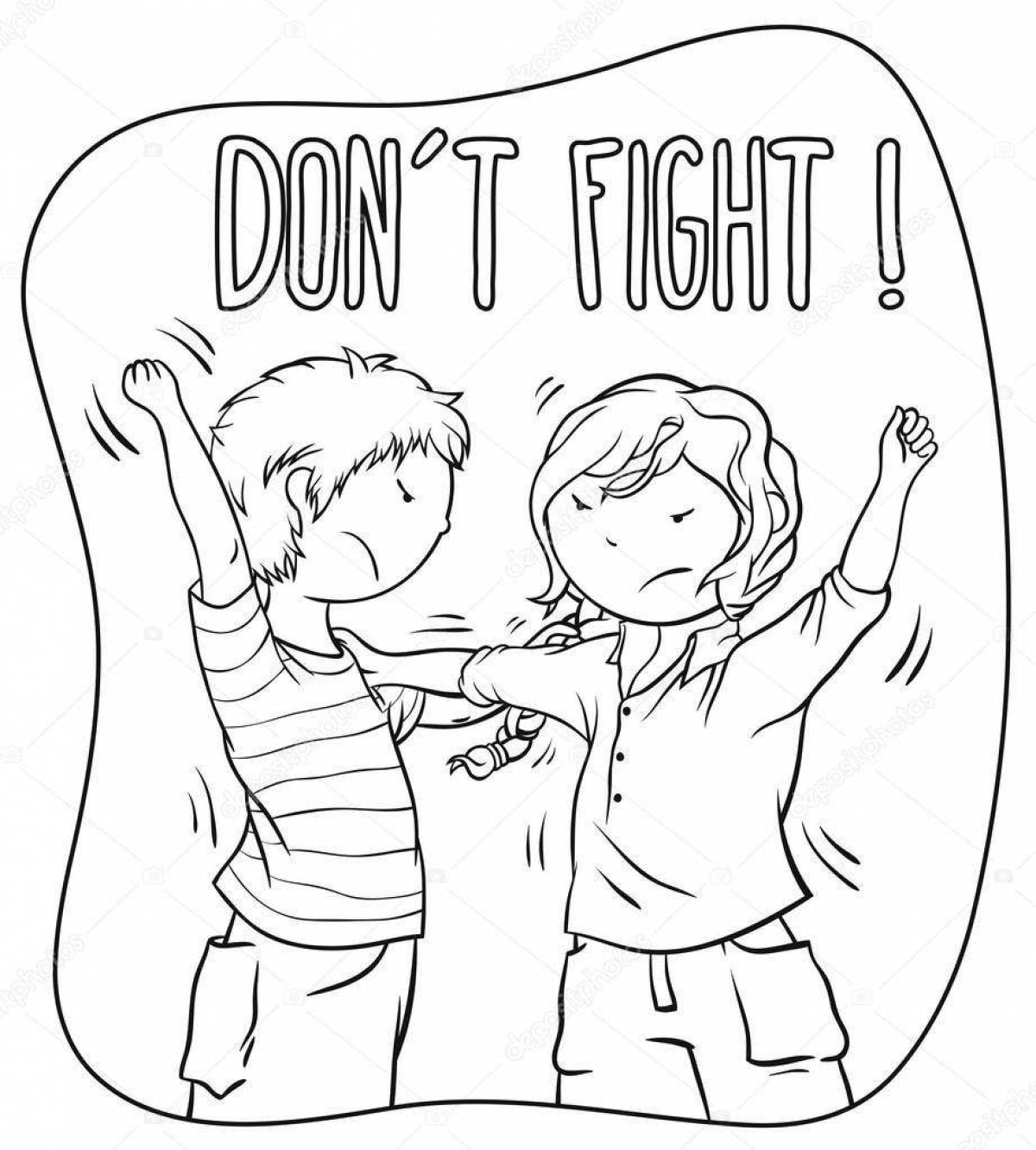 Coloring page vibrant stop bullying