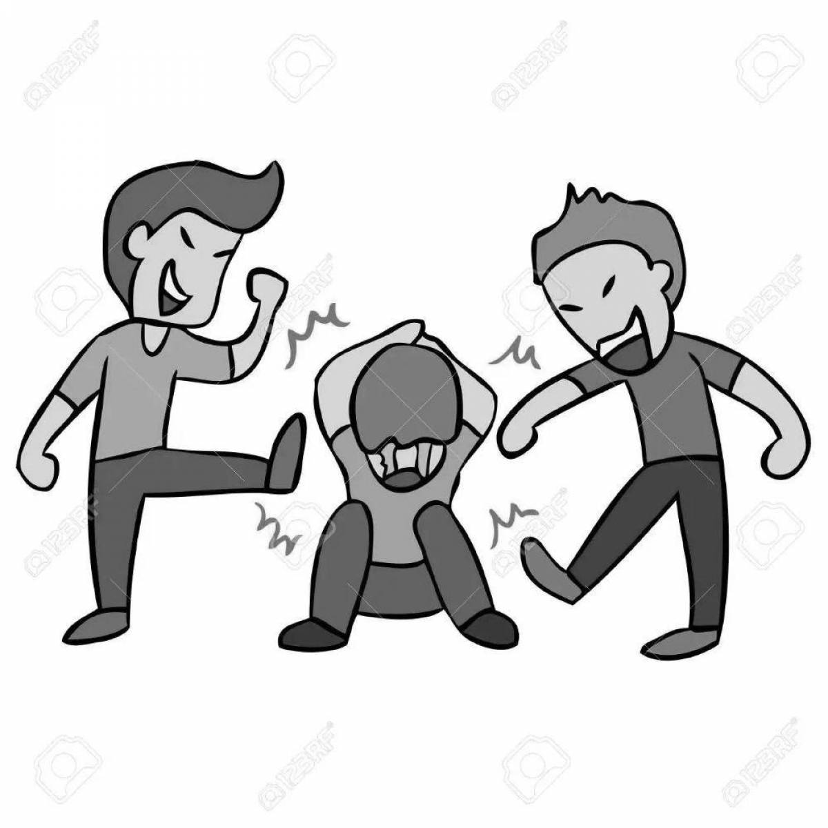 Stop bullying fun coloring page