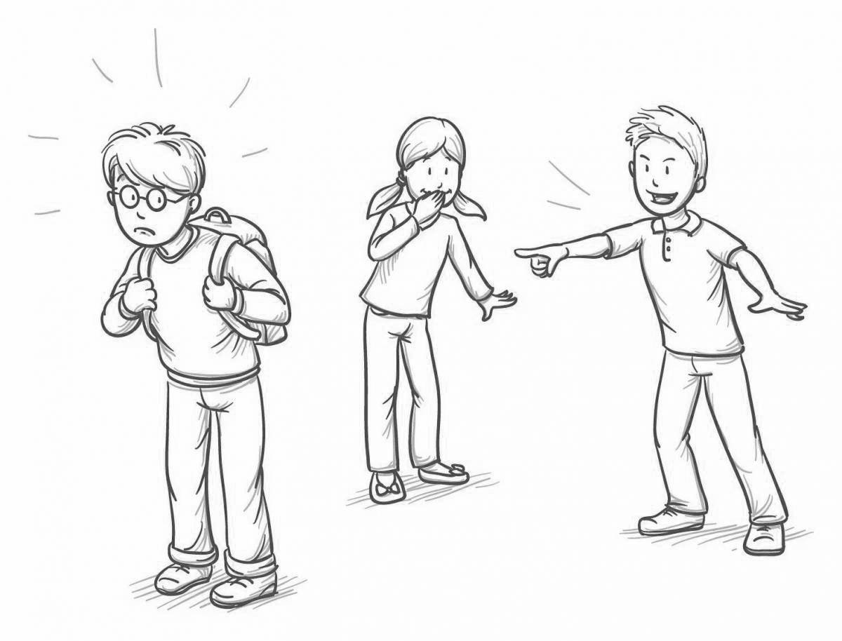 Bright stop bullying coloring page