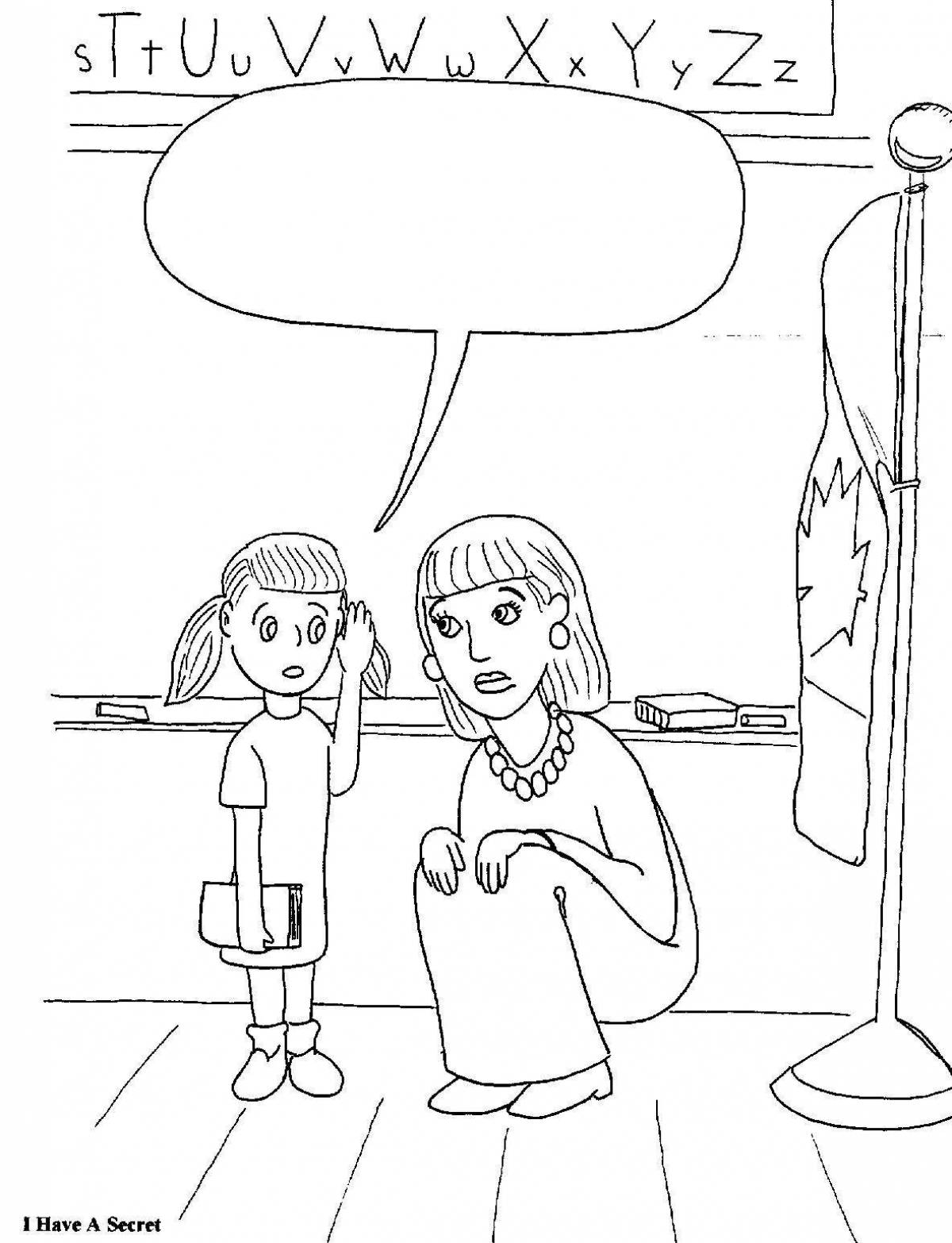 Magnetic stop bullying coloring page