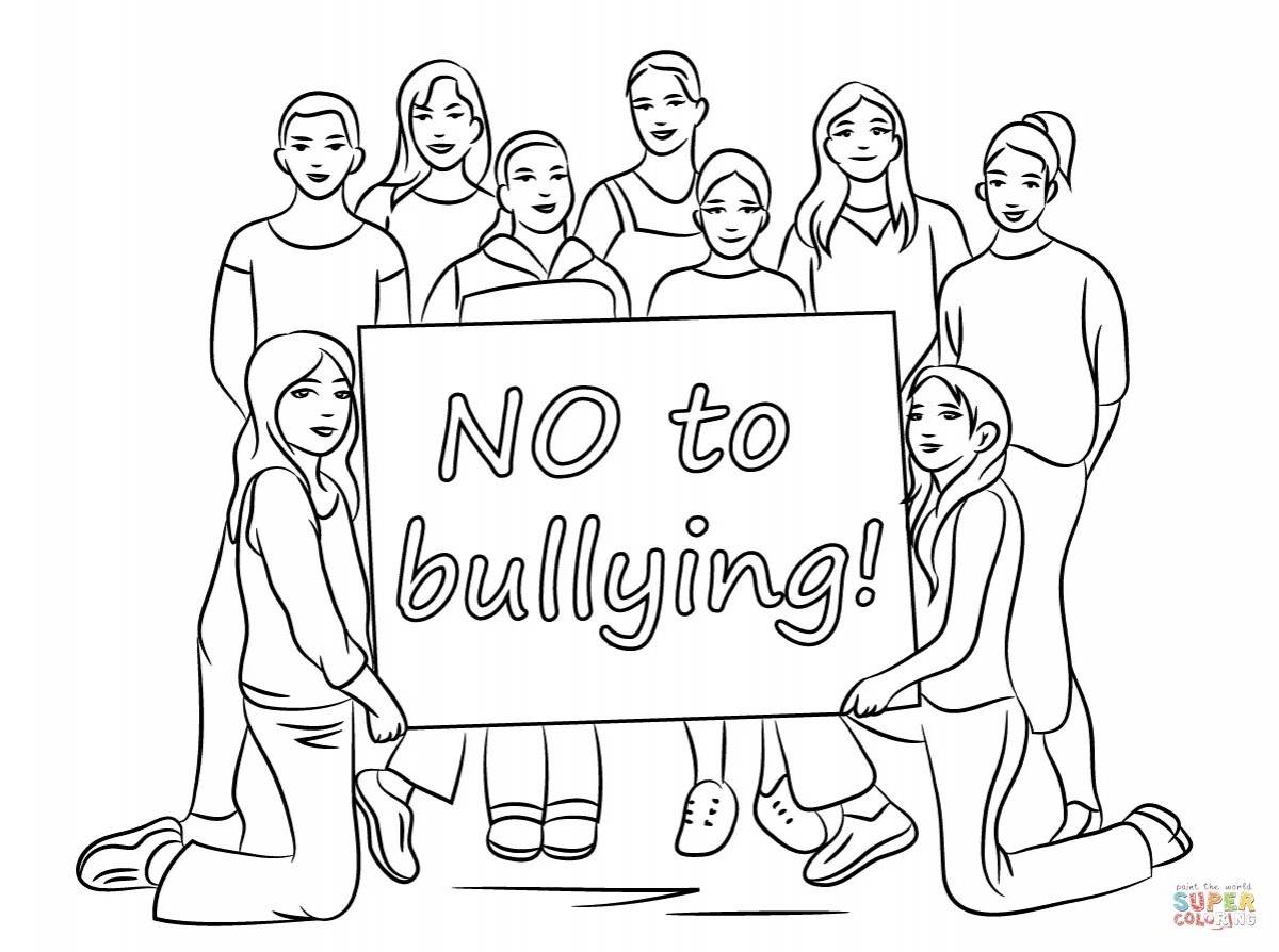 Amazing stop bullying coloring page