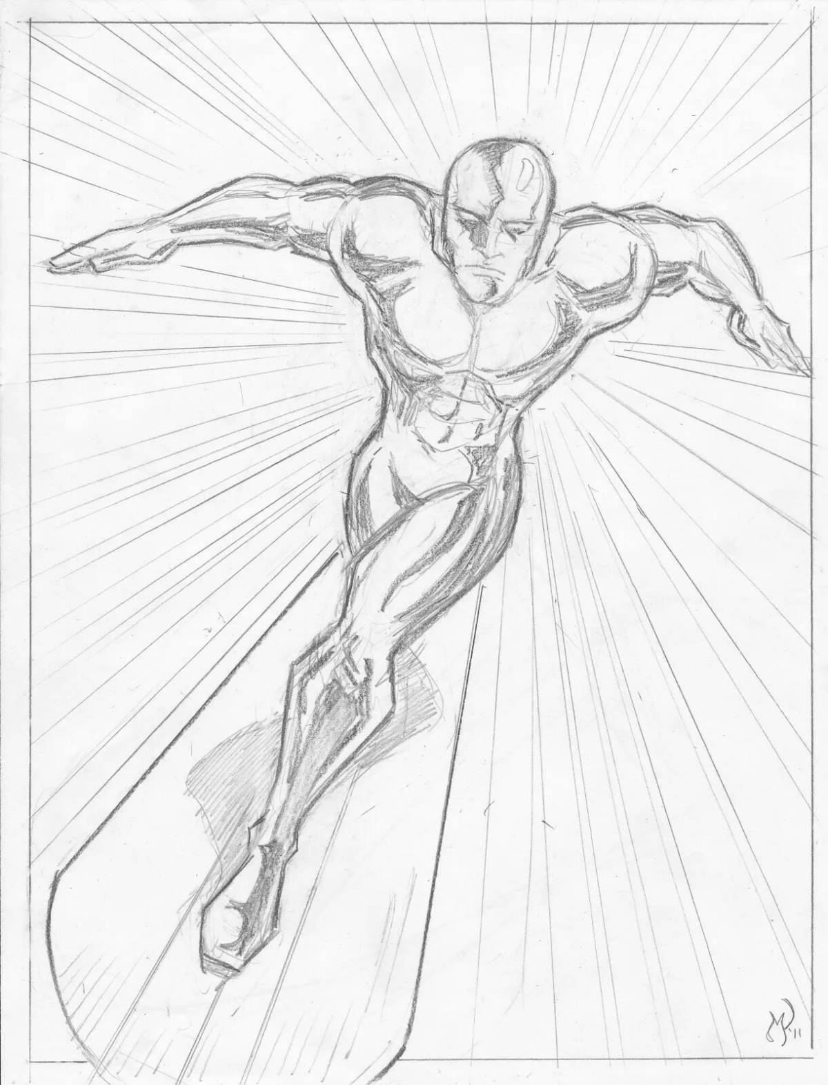 Gorgeous silver surfer coloring book