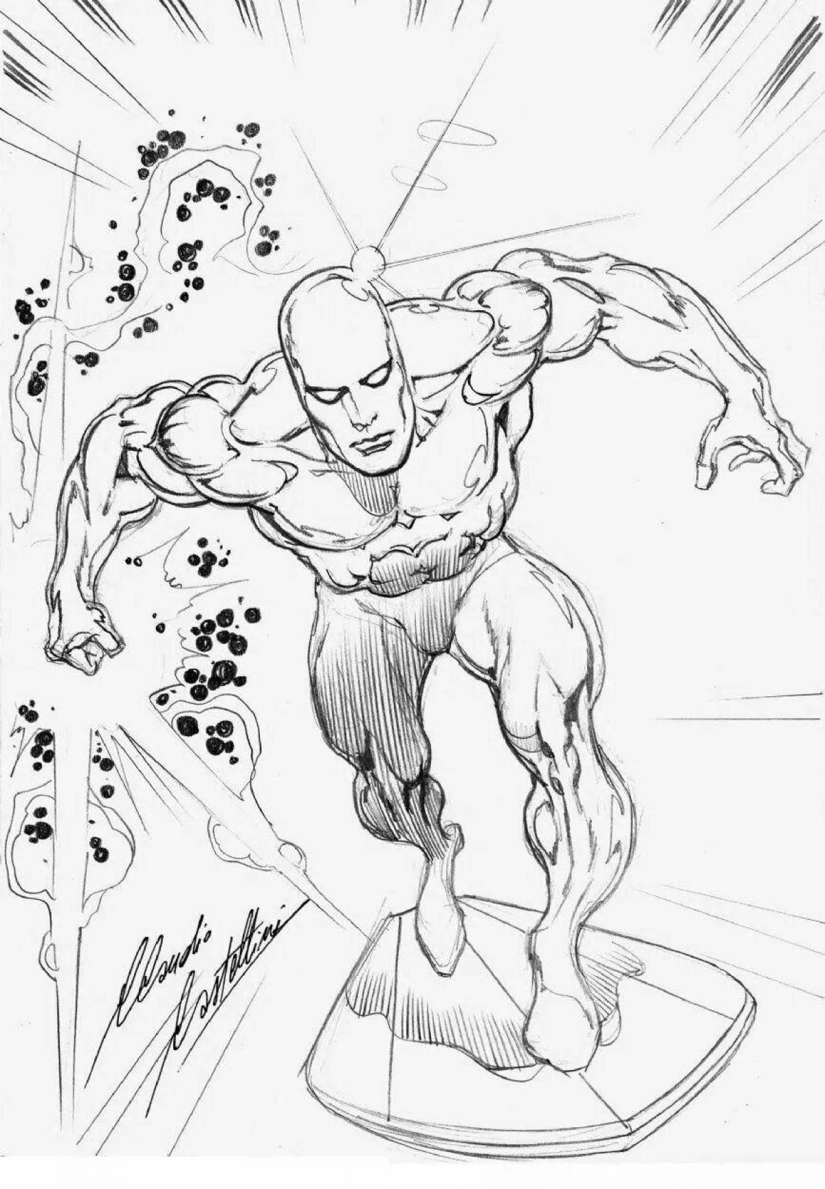 Awesome silver surfer coloring page