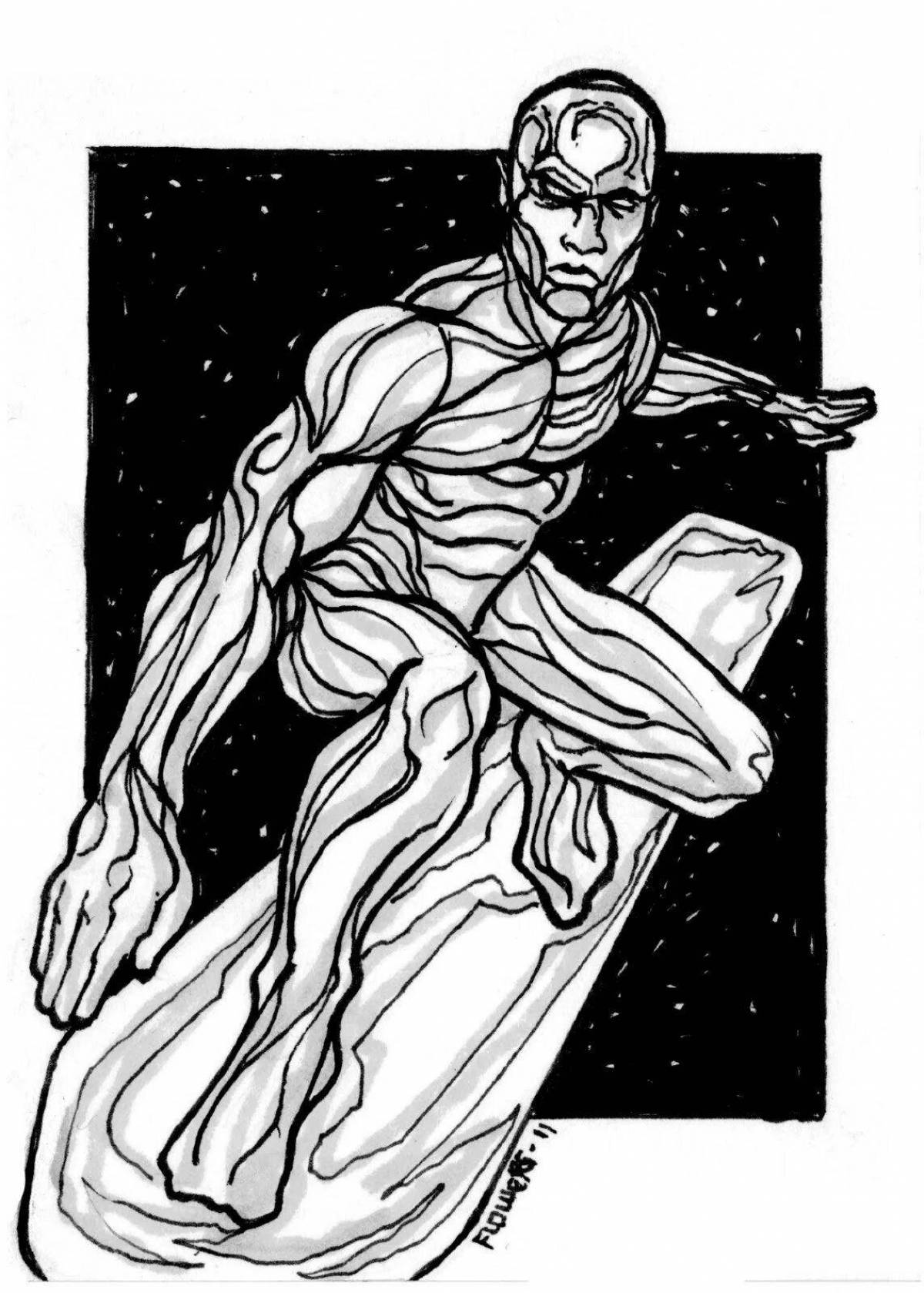 Dazzling silver surfer coloring book