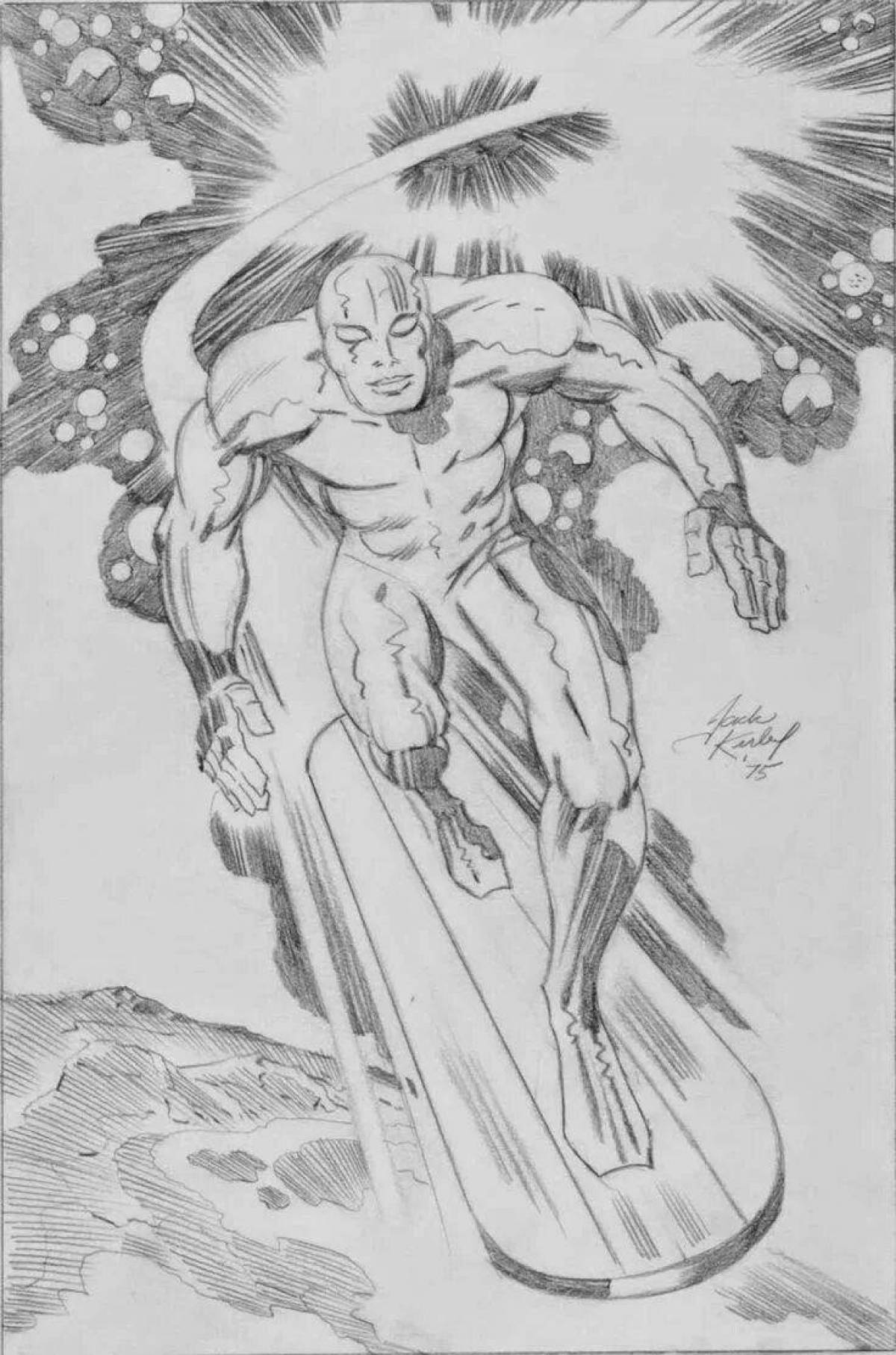 Flawless Silver Surfer coloring page