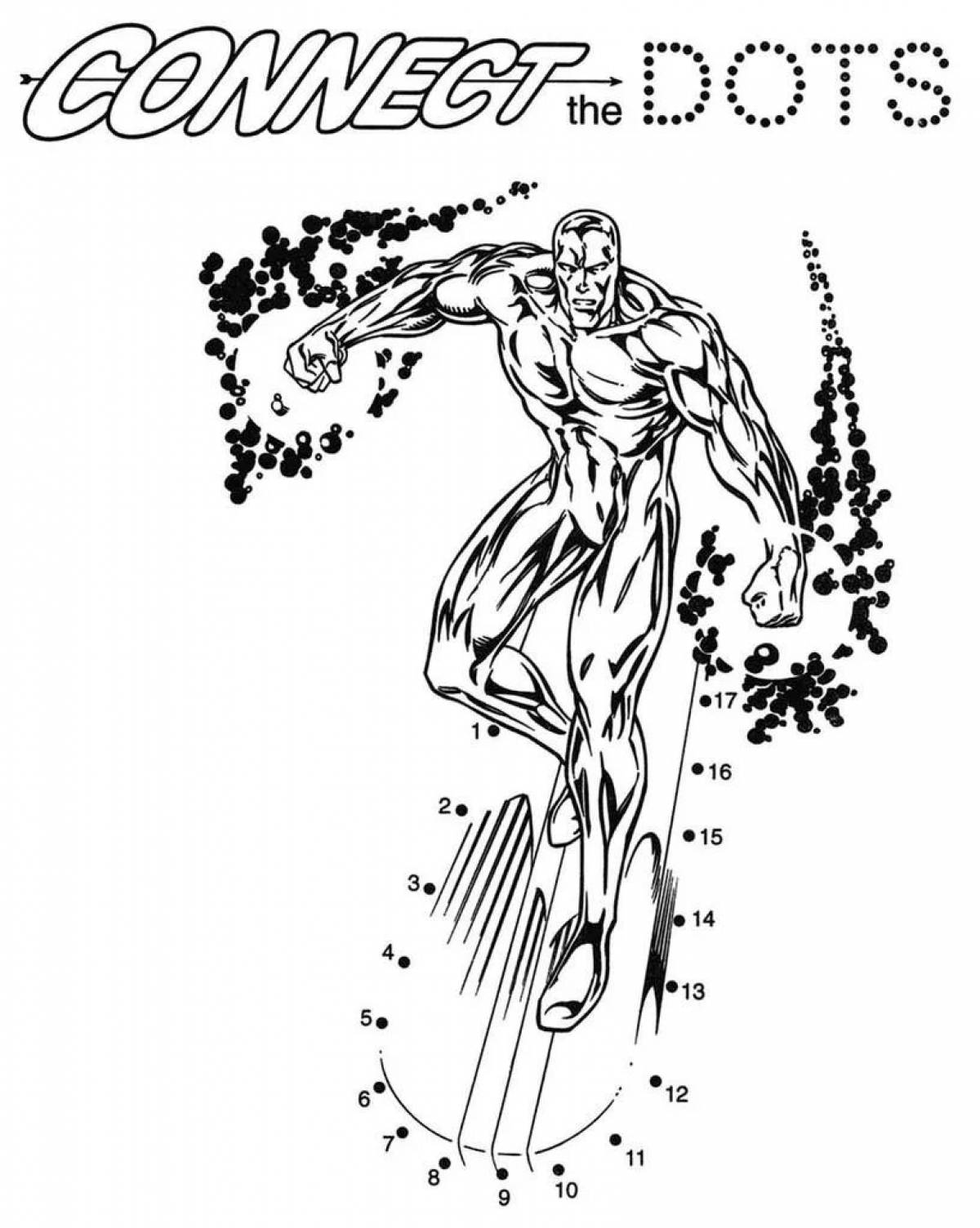 Brilliantly tinted silver surfer coloring page