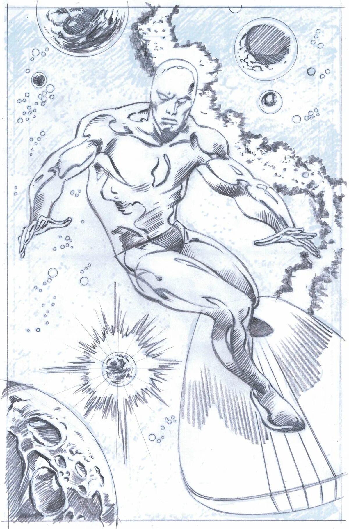 Coloring silver surfer with rich shades