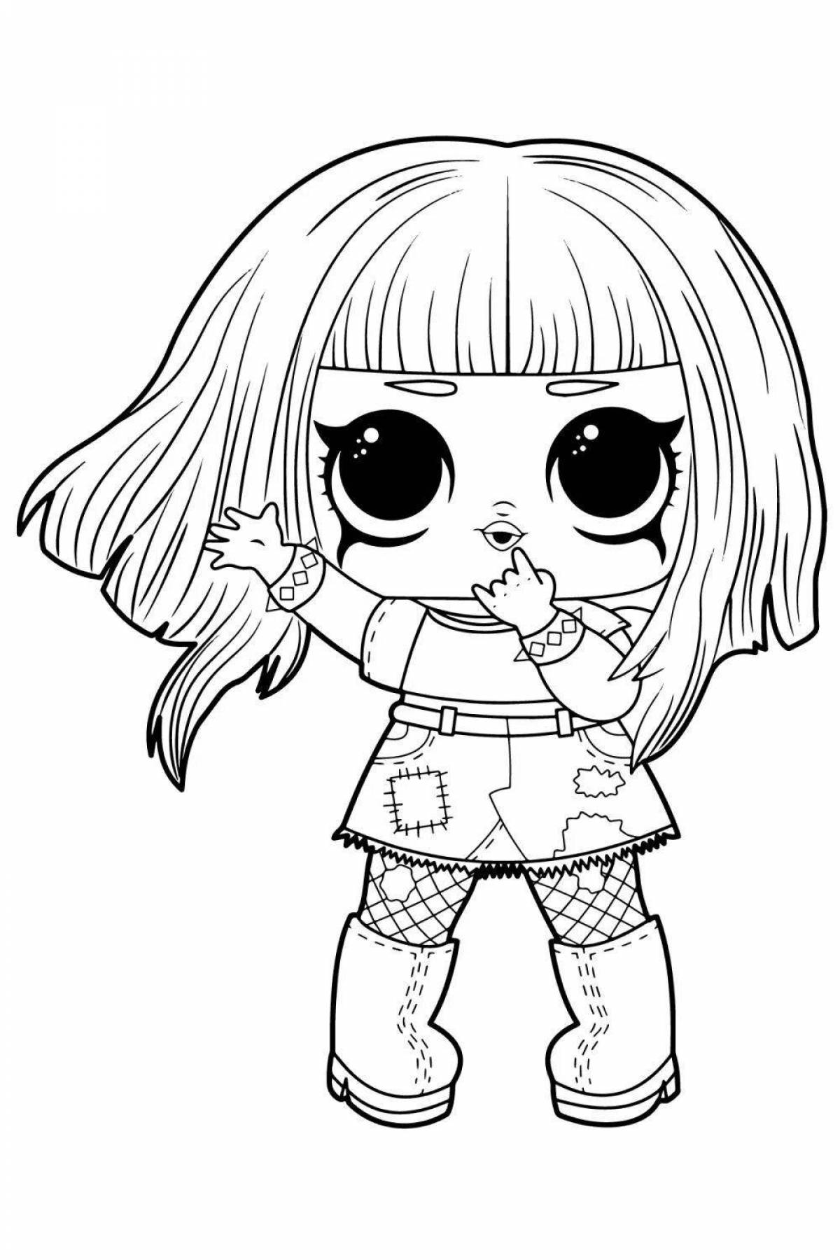 Раскраска Очаровательная кукла-раскраска