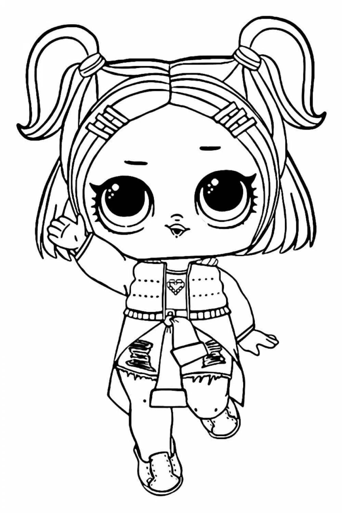 Exciting doll coloring page