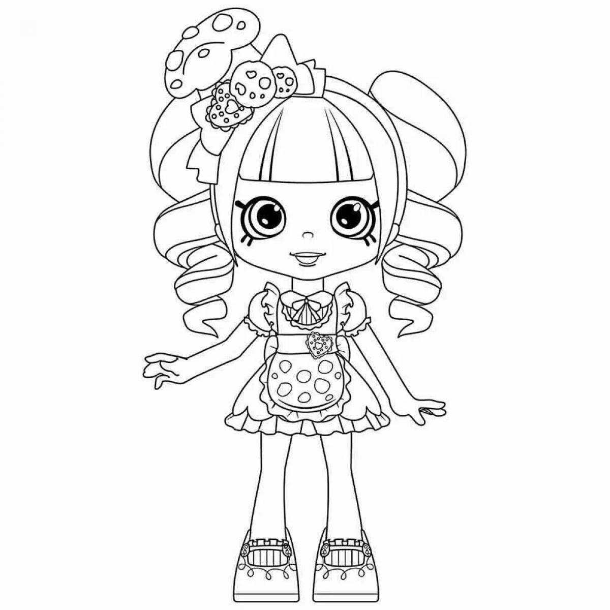 Раскраска Сказочная кукла-раскраска