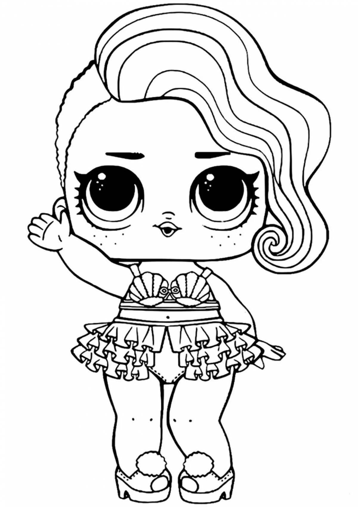 Раскраска Чудесная кукла-раскраска