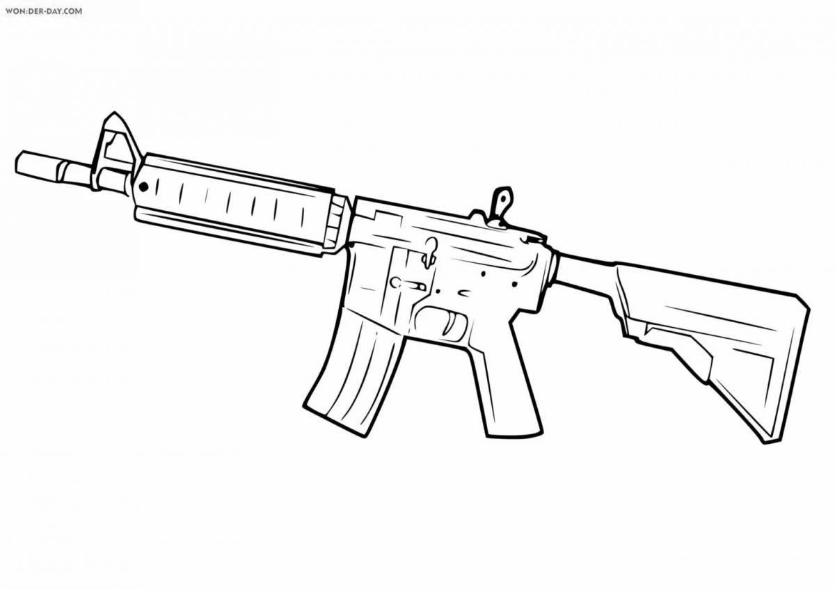 Coloring page of colorful opposition weapon