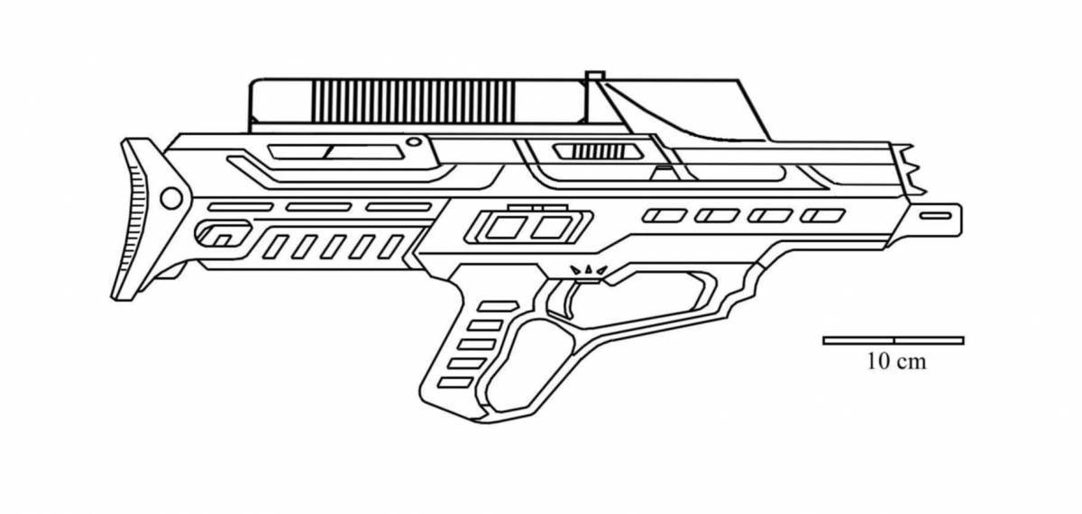 Difficult opposing weapon coloring page