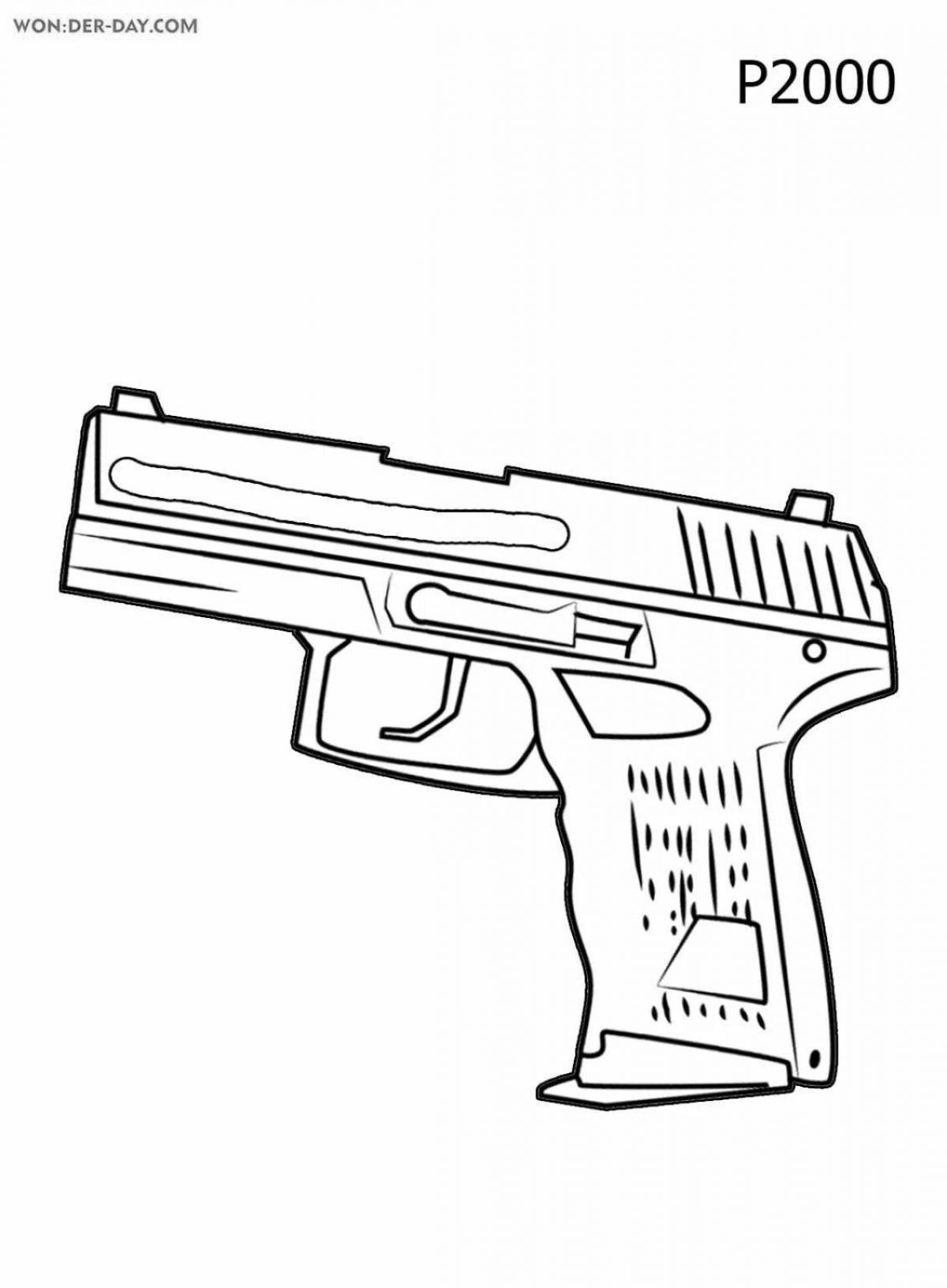 Fun coloring page of confrontation weapons