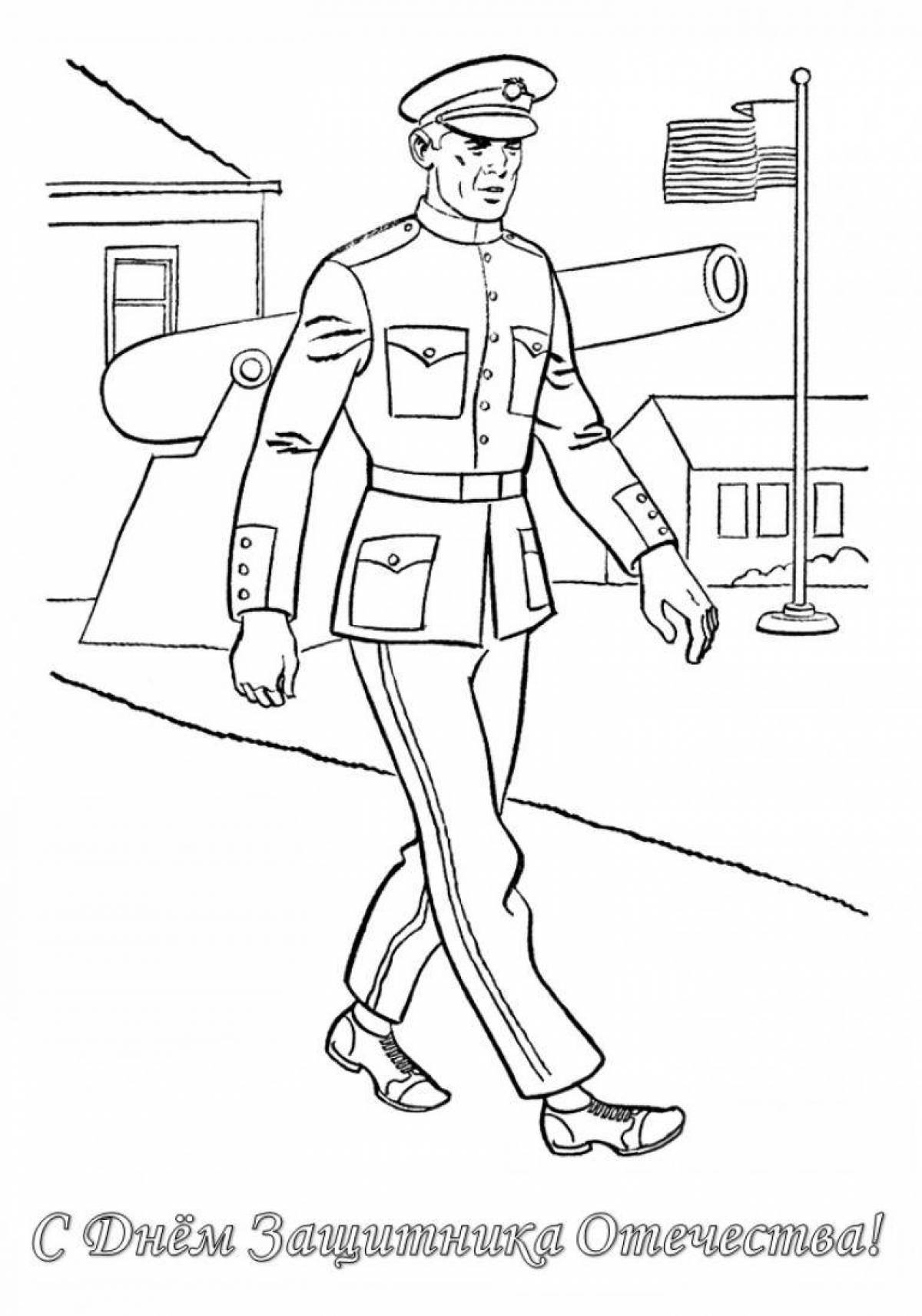 Coloring page magnificent defender of the fatherland