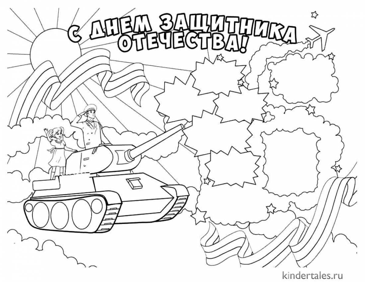 Coloring page amazing defender of the fatherland
