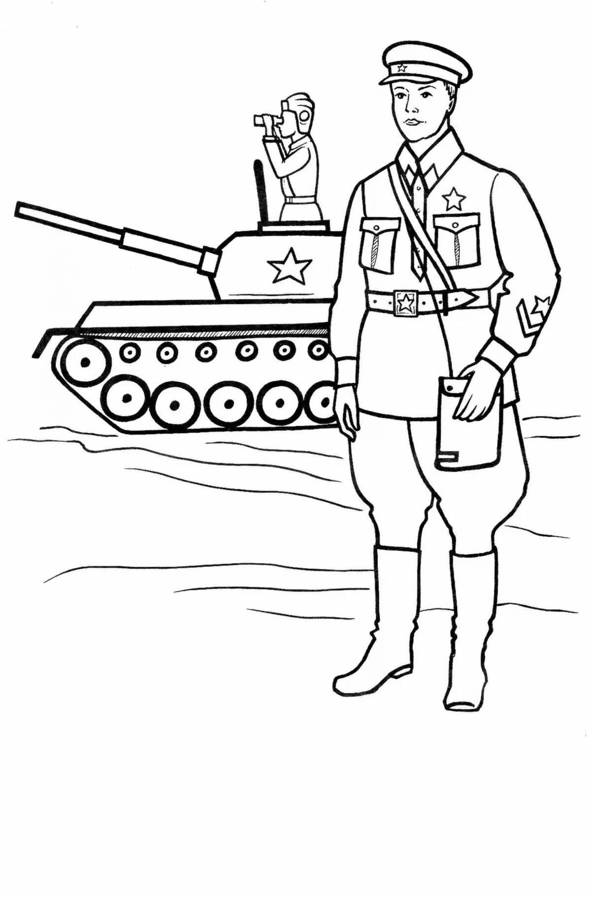 Coloring page brilliant defender of the fatherland