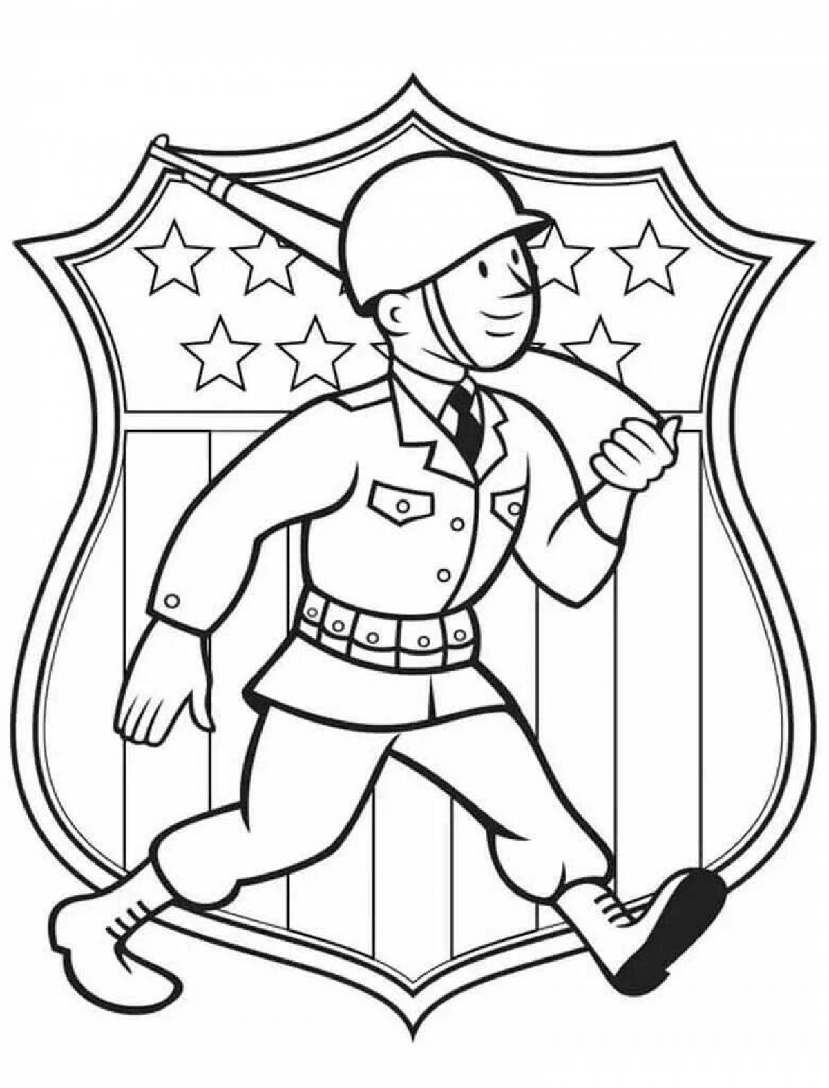 Glowing defender of the fatherland coloring page