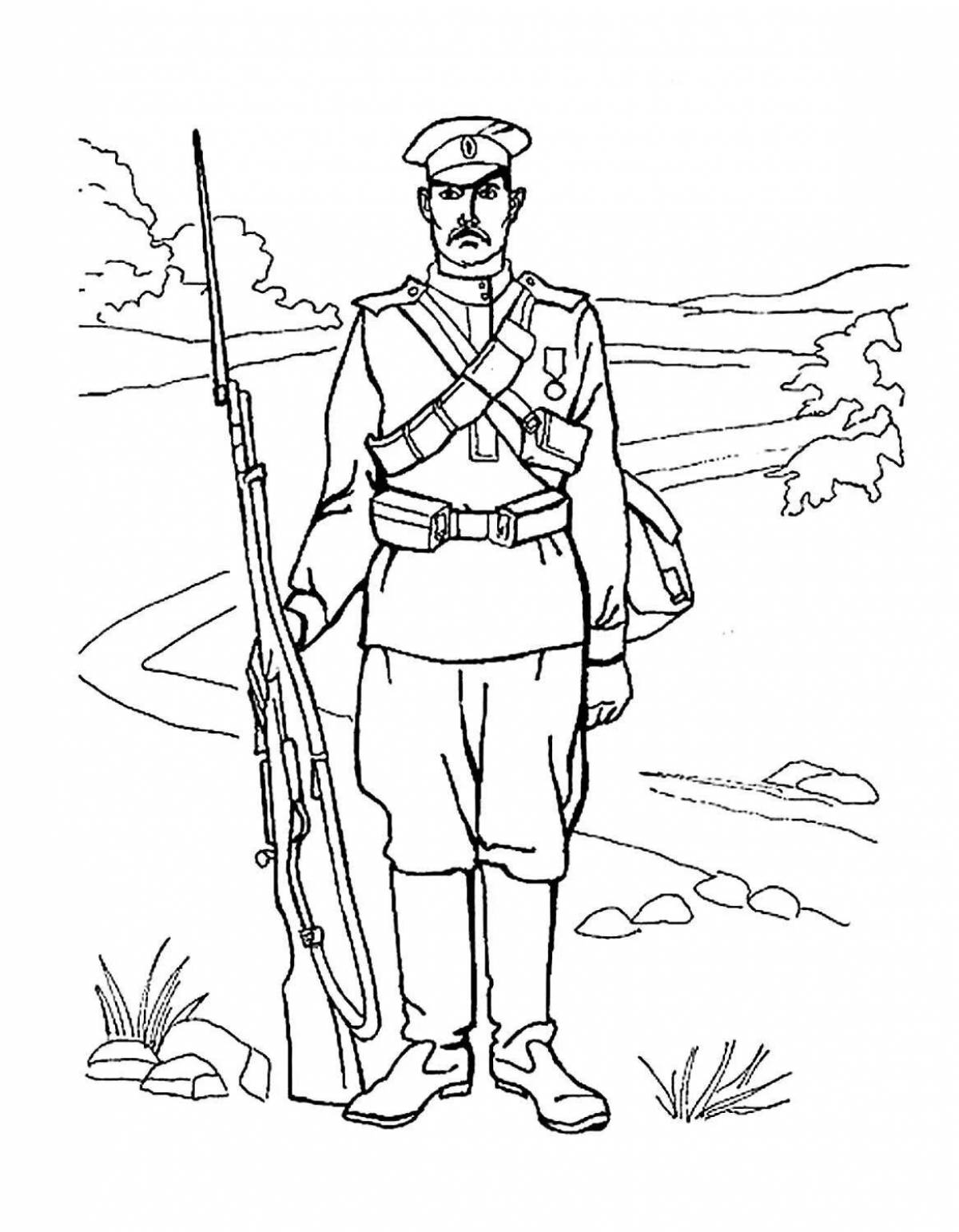 Coloring page brilliant defender of the fatherland