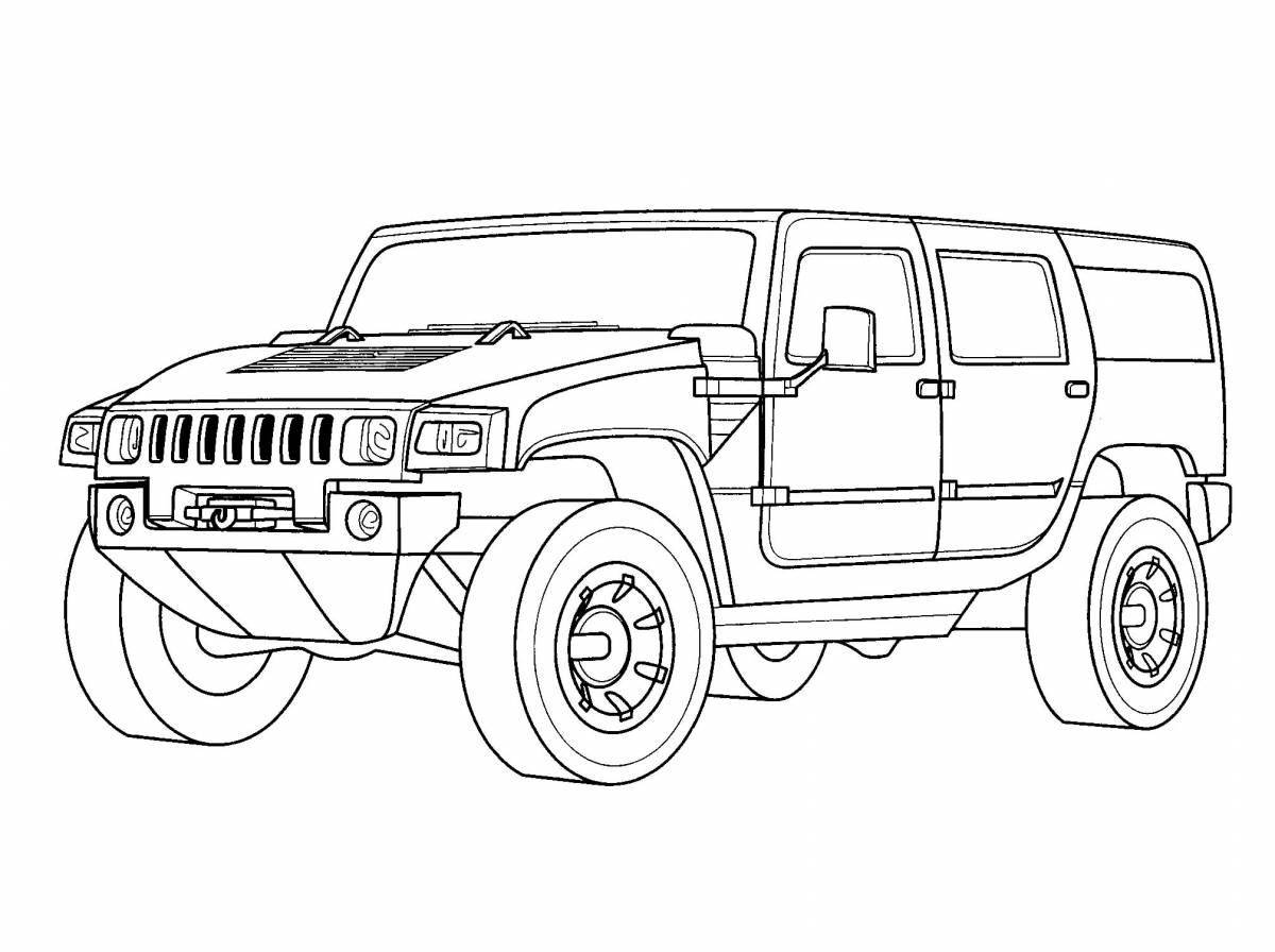 Coloring page playful jeep