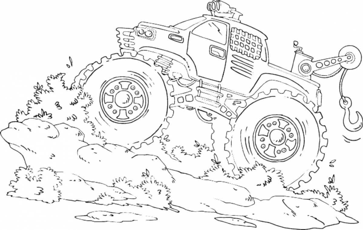 Coloring page charming jeep