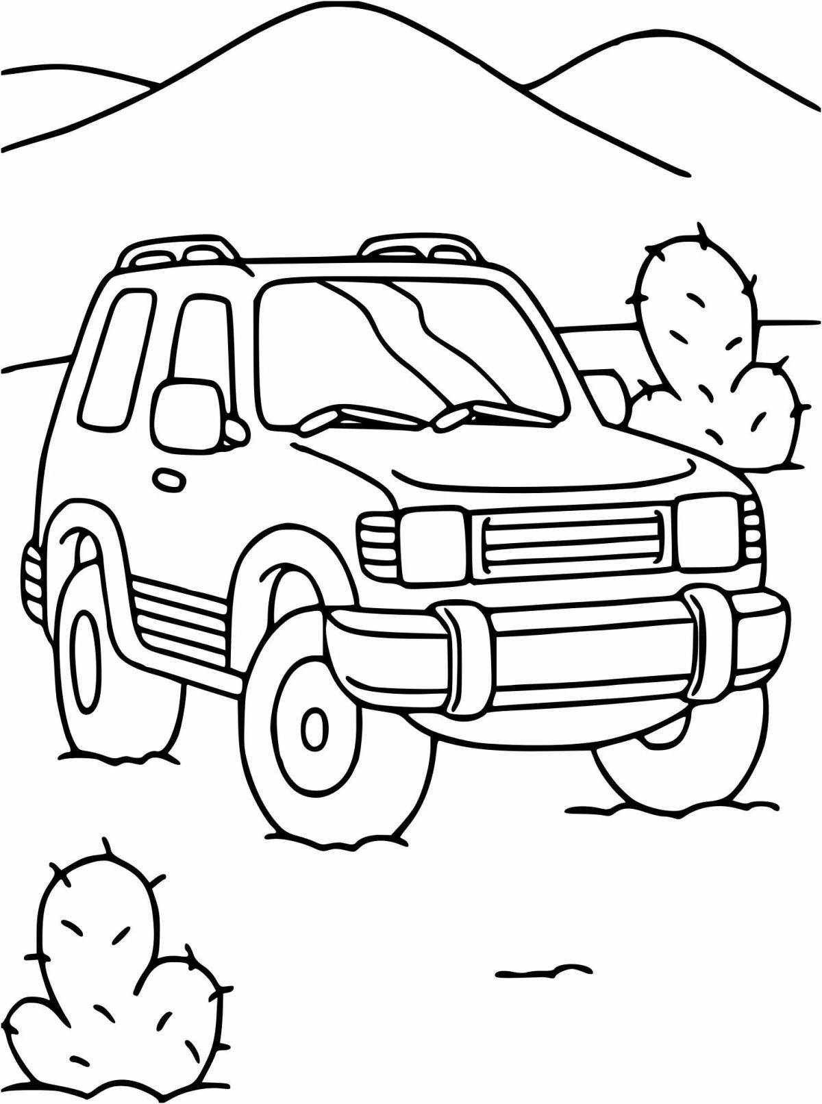 Coloring page stylish jeep