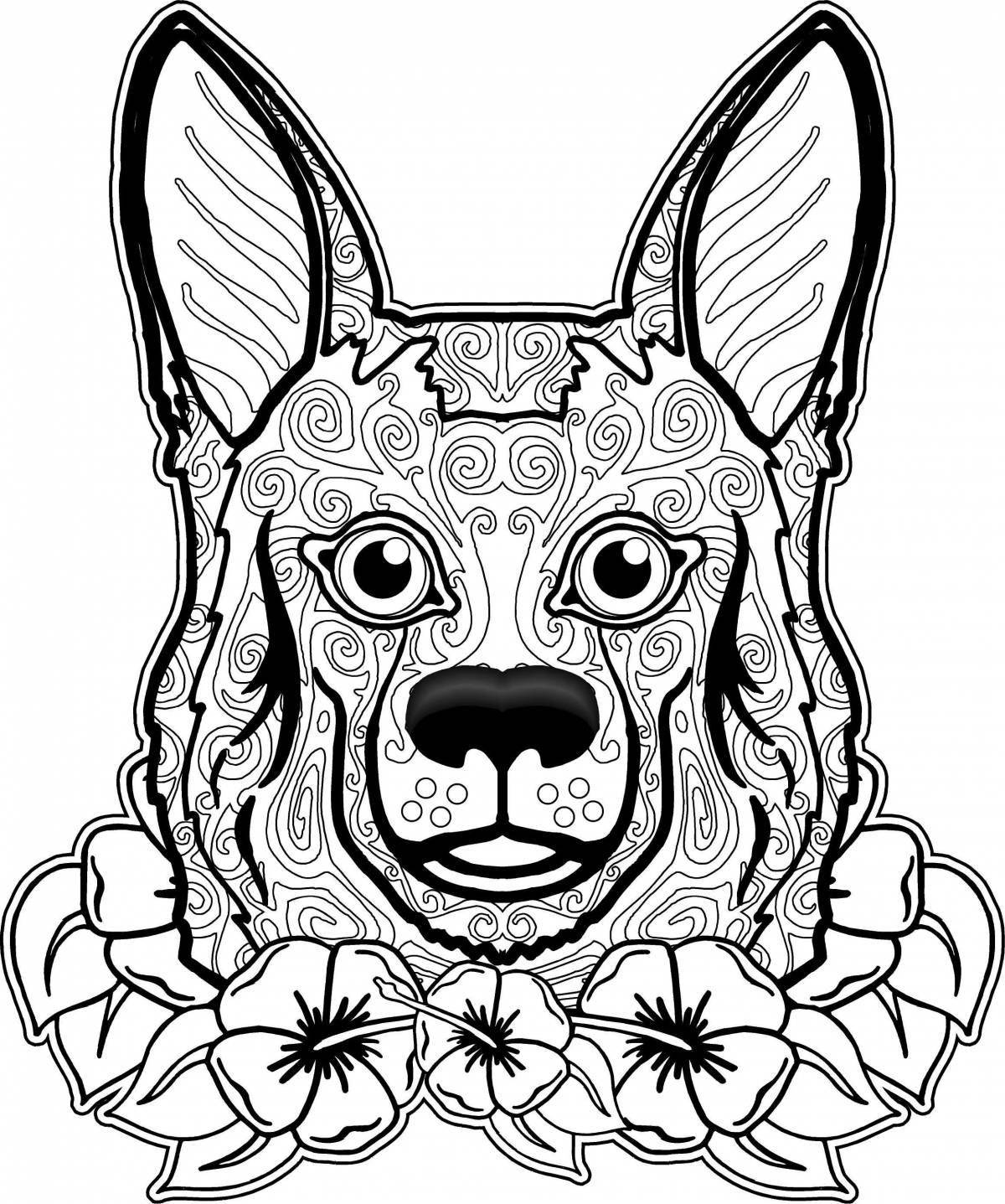 Coloring lovely doggy antistress