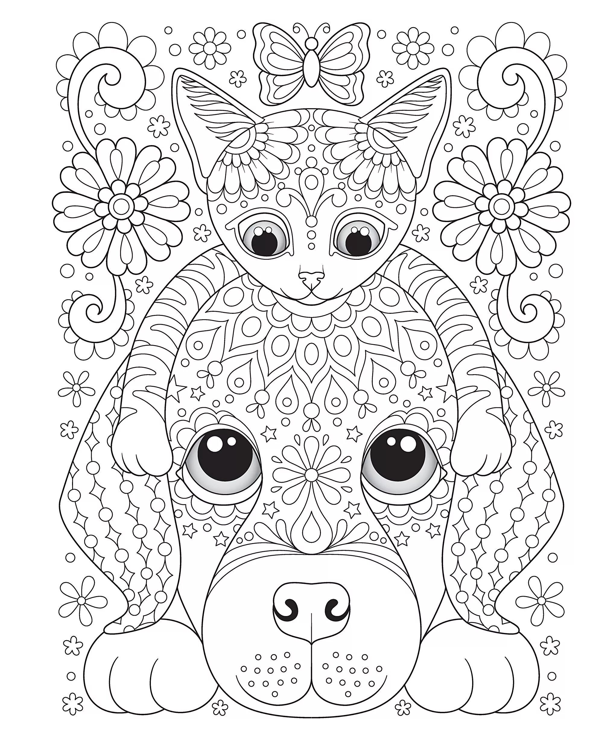 Fancy dog ​​antistress coloring book