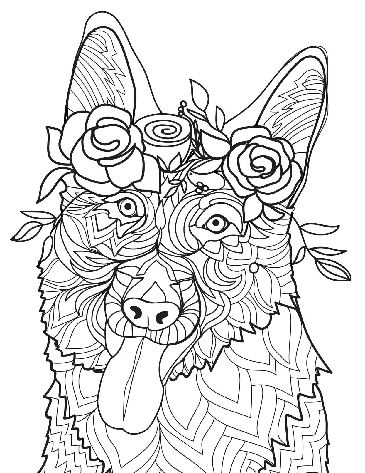 Exciting anti-stress dog coloring book