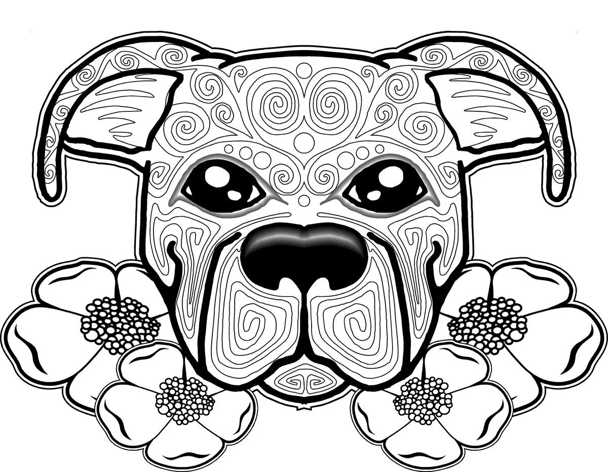 Coloring book exciting dog antistress