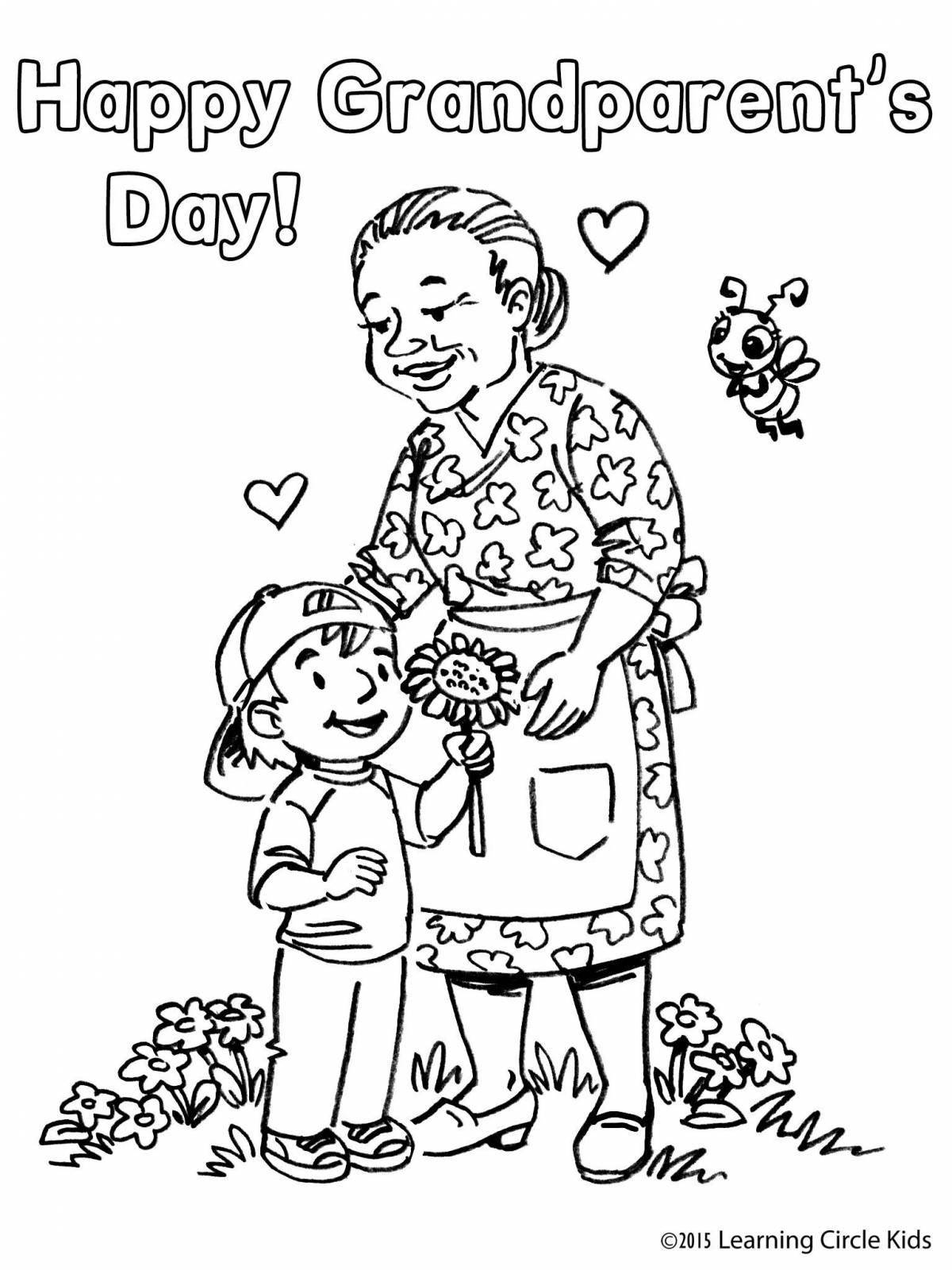 Generous grandma coloring page