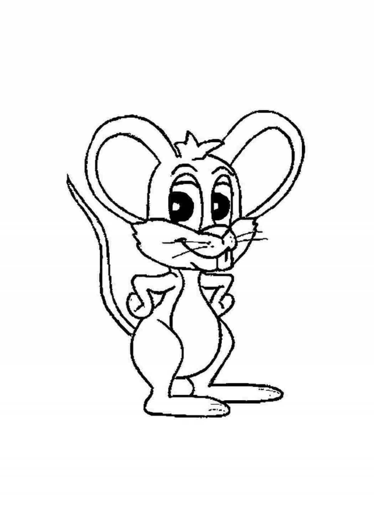 Раскраска радостная мышь