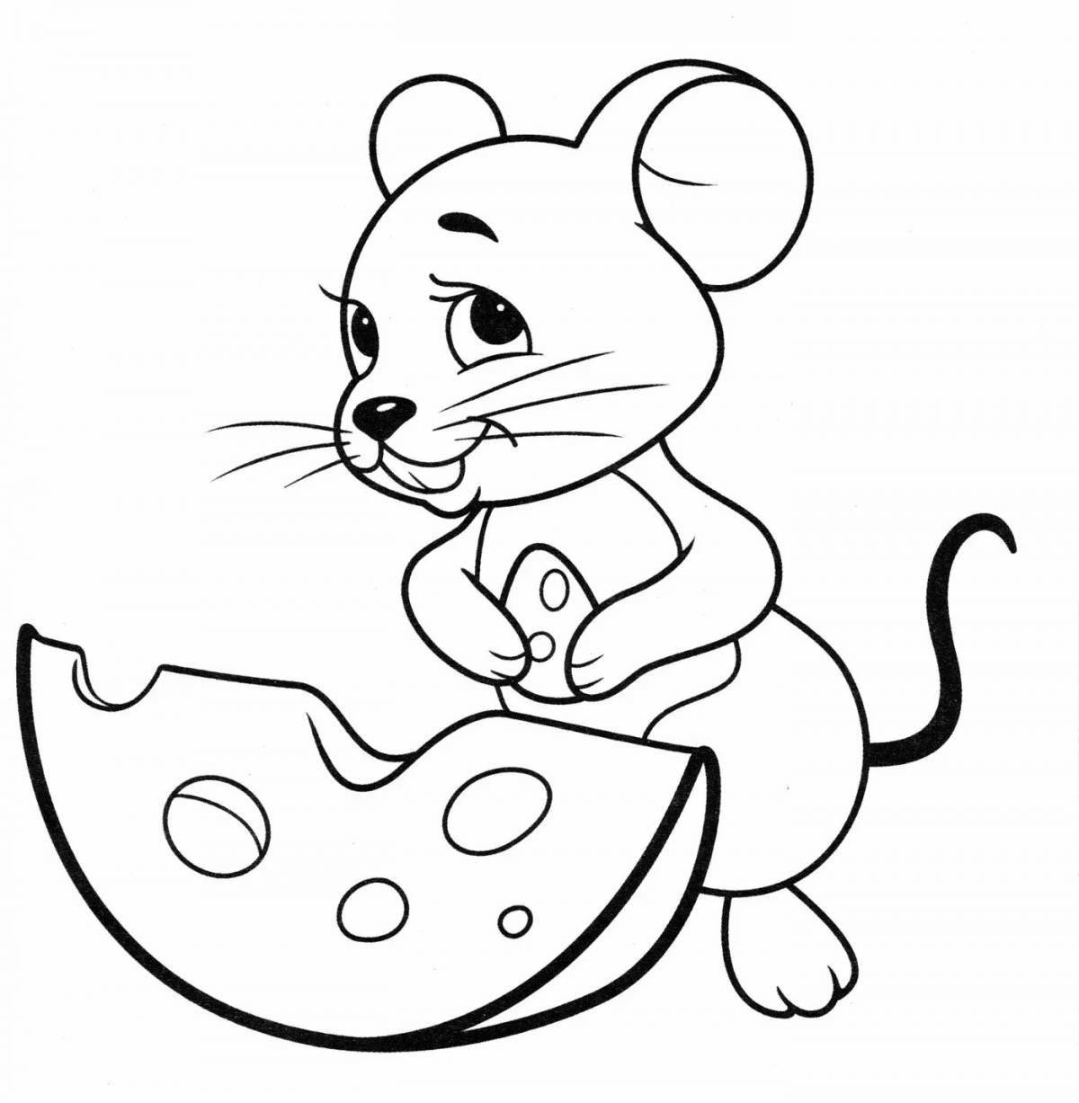 Раскраска милая мышь